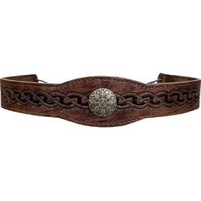 HiiFeuer Medieval Embossed Faux Leather Headpiece, Retro Renaissance Adjustable Headband, Cosplay Costume Accessories