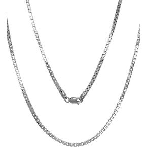 JEWELHEART 14K Real Gold Square Box Chain - 1mm 1.5mm 1.75mm 2.85mm White Gold Chains For Men - Diamond Cut Link Chain Necklace For Women with Lobster Clasp 16" 18" 20" 22" 24"