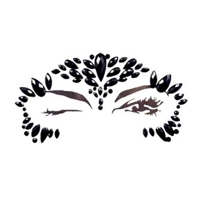 Black face Jewels Stickers Halloween face gems Stick on for Makeup Skull face Tattoo Festival Cosplay Adult Costumes Accessories Body Jewels Stick on Body gems for Rave Party