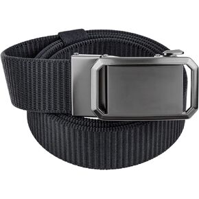 moonsix Nylon Web Belt for Men Casual Outdoor No Hole Webbing Belt with Removable Automatic Slide Buckle
