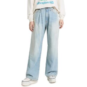 Women's Damon Pleated Wide Leg Jeans