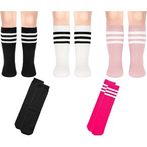 ENBAOHUI 5 Packs Toddler Soccer Socks Kids Tube Socks Girls Boys Soccer Socks Toddler Knee High Socks