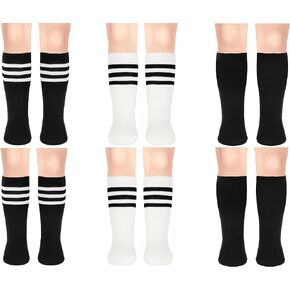 5 Packs Toddler Soccer Socks Kids Tube Socks Girls Boys Soccer Socks Toddler Knee High Socks