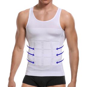 BIGFOX Compression Vest Men, Slimming Mens Vests Seamless and Comfortable Compression Tops Body Shaper Abdomen Undershirt