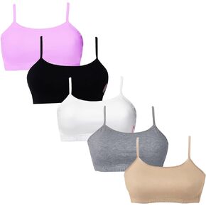 DChica Girls Cotton Training Bra Beginner Bra for Teens - Pack of 5