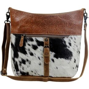 Myra Bag Snooze Leather & Cowhide Bag Upcycled Cowhide & Leather S-2846 in Kuwait