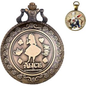 Realpoo Pocket Watch Nightmare Arabic Numerals Quartz Pocket Watch Chain for Men