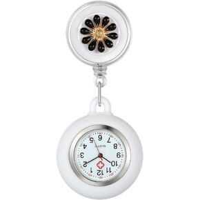 1-5 حزمة مشبك قابل للسحب على ساعة الممرضة مع اليد الثانية للنساء طية صدر السترة معلقة الممرضات ساعة للممرضات الأطباء شارة سماعة الطبيب فوب ساعة الجيب in Kuwait