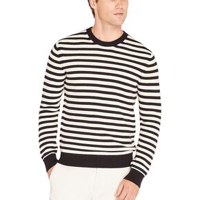 Club Monaco Men's Racking Stitch Striped Crewneck Sweater