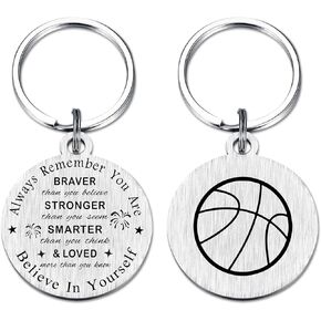 SOUSYOKYO Basketball Player Gifts for Men Women Teen Boys, Personalized Basketball Christmas Keychain for Lover