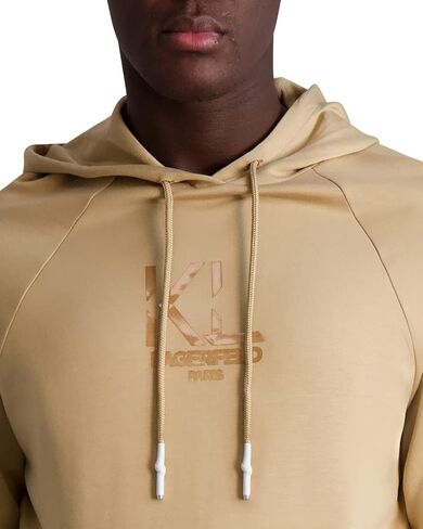 Karl Lagerfeld Paris Men's Solid Logo Stretchy Hoodie in Saudi Arabia