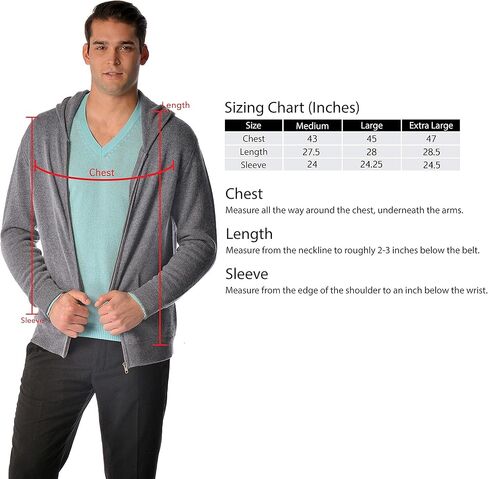 Cashmere Boutique: سترة بقلنسوة من الكشمير الخالص 100% للرجال (4 ألوان، المقاسات: S/M/L/XL) in Saudi Arabia