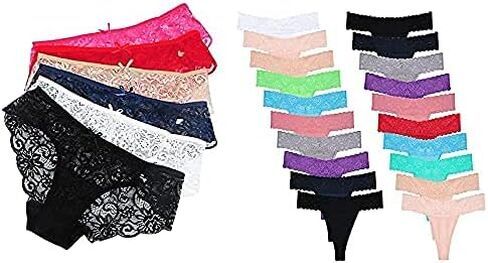 Sunm Boutique 6 Pack Women's Lace Panties Medium and 20 Pack Lace Thongs Medium Bundles Sales in Kuwait