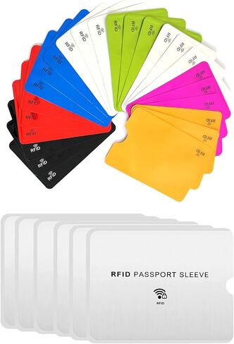 غطاء حماية لبطاقات الائتمان من RFID لمنع سرقة الهوية للجنسين (متعدد الألوان - 20 قطعة) in Kuwait