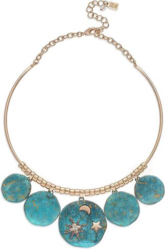 Celestial Patina Wire Necklace, One Size, Metal Glass, No Gemstone in Kuwait