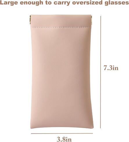Squeeze Top Sunglass Case, New Organosilicon Soft Leather Eyeglass Glass Case Travel Large Sunglasses Pouch in Saudi Arabia