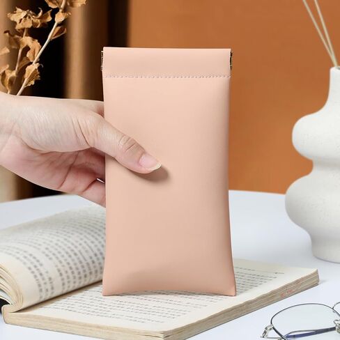 Squeeze Top Sunglass Case, New Organosilicon Soft Leather Eyeglass Glass Case Travel Large Sunglasses Pouch in Saudi Arabia