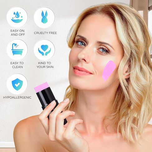 Go Ho Dark Purple Face Body Paint Stick,Water Based Washable Purple Face Paint Stick,Non-toxic Cream Purple Body Paint for Adults Children Halloween Mermaid Monster Ursula Costume Cosplay SFX Makeup in Kuwait