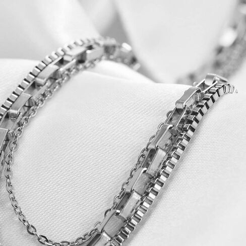 قلادة من الفولاذ المقاوم للصدأ بطبقات ثلاثية من Jude Jewellers بسلسلة مكدسة in Saudi Arabia
