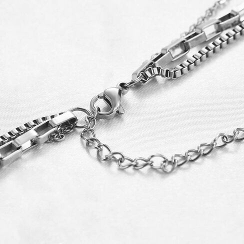 قلادة من الفولاذ المقاوم للصدأ بطبقات ثلاثية من Jude Jewellers بسلسلة مكدسة in Saudi Arabia