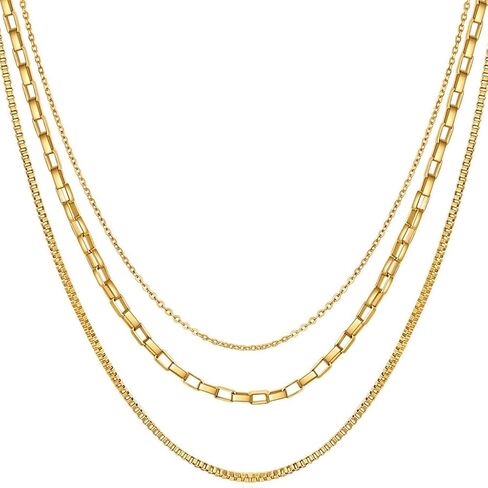 قلادة من الفولاذ المقاوم للصدأ بطبقات ثلاثية من Jude Jewellers بسلسلة مكدسة in Saudi Arabia