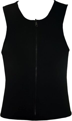 Men's Compression Shirt Undershirt Slimming Body Shaper Athletic Workout Shirts Tank Top Sport Vest with Zipper (Black, Large) in Saudi Arabia