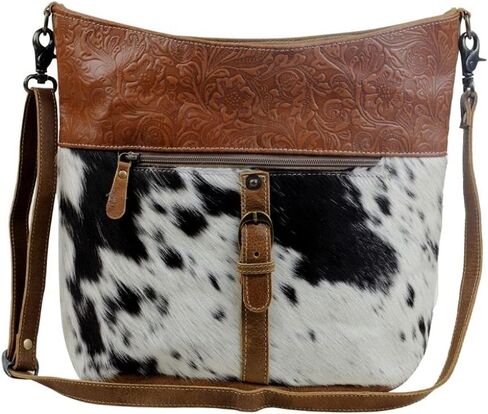 Myra Bag Snooze Leather & Cowhide Bag Upcycled Cowhide & Leather S-2846 in Saudi Arabia