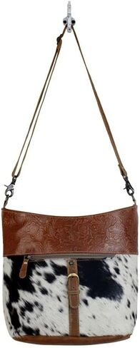 Myra Bag Snooze Leather & Cowhide Bag Upcycled Cowhide & Leather S-2846 in Saudi Arabia