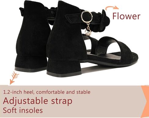 Girls Sandals High Heels Little Big Kids Open Toe Ankle Strap Dress Shoes Princess Wedding Party Flower Pumps in Saudi Arabia
