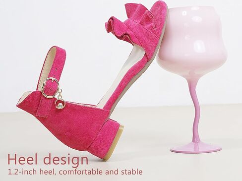 Girls Sandals High Heels Little Big Kids Open Toe Ankle Strap Dress Shoes Princess Wedding Party Flower Pumps in Saudi Arabia