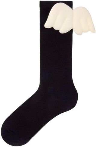 أطفال أجنحة الملاك جوارب طويلة إلى الركب 3-حزمة الجوارب القطنية للفتيات العودة إلى المدرسة الجوارب جوارب بأشكال مضحكة أجنحة الملاك التبعي in Kuwait