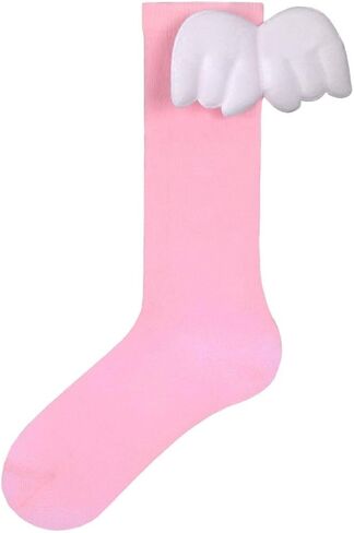 أطفال أجنحة الملاك جوارب طويلة إلى الركب 3-حزمة الجوارب القطنية للفتيات العودة إلى المدرسة الجوارب جوارب بأشكال مضحكة أجنحة الملاك التبعي in Kuwait