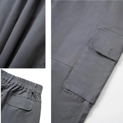 AIFARLD Cargo Pants for Men Multi Pockets Work Pants Cotton Stretch Elastic Waist Relaxed Fit Hiking Outdoor Casual in Saudi Arabia