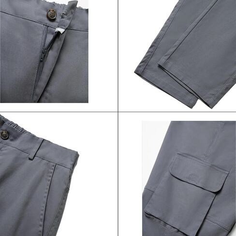 AIFARLD Cargo Pants for Men Multi Pockets Work Pants Cotton Stretch Elastic Waist Relaxed Fit Hiking Outdoor Casual in Saudi Arabia