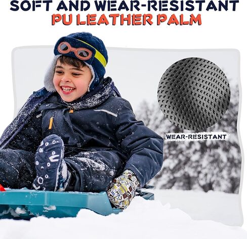 قفازات التزلج للأطفال من MCTi مقاومة للماء وقفازات ثلج شتوية طويلة محبوكة in Kuwait