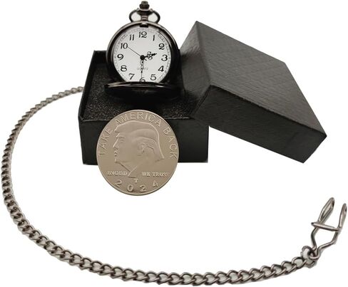 YEEHUA Engraved Pocket Watch for Trump Make Ameirca Great Again Meaningful Memory Gifts in Kuwait