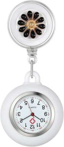 1-5 حزمة مشبك قابل للسحب على ساعة الممرضة مع اليد الثانية للنساء طية صدر السترة معلقة الممرضات ساعة للممرضات الأطباء شارة سماعة الطبيب فوب ساعة الجيب in Kuwait