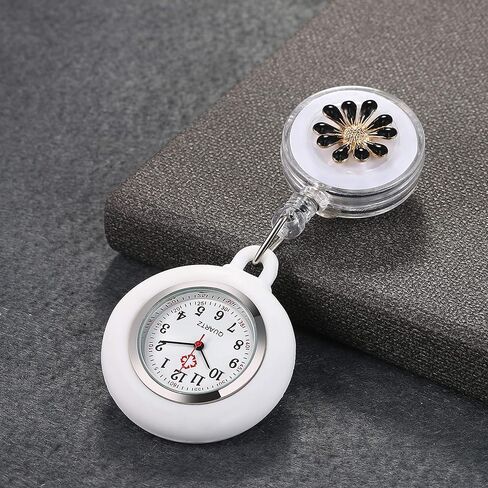 1-5 حزمة مشبك قابل للسحب على ساعة الممرضة مع اليد الثانية للنساء طية صدر السترة معلقة الممرضات ساعة للممرضات الأطباء شارة سماعة الطبيب فوب ساعة الجيب in Kuwait