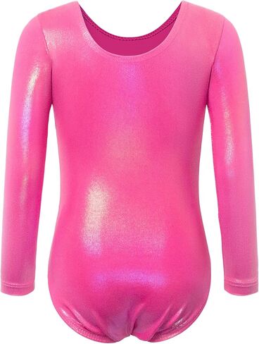 ثياب للفتيات الجمباز 2 حزمة حجم 4t 5t Hotpink طويلة الأكمام ملابس الرقص الرياضية للأطفال قطعة واحدة ملابس الصالة الرياضية تعثر التألق الفضة تراجع الملابس الداخلية الرياضية in Kuwait