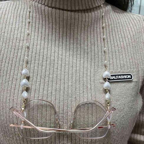 Beads Eyeglasses Chain for Women Heart Pearl Mask Glasses Strap Sunglass Retainer Cord Eyewear Lanyard Gifts for Her in Saudi Arabia