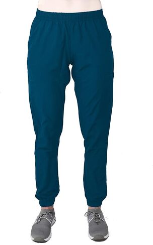 Green Town Scrubs for Women Scrub Set - Jogger Pant and V-Neck Top, 6 Pockets, Easy Care Uniforms-Caribbean-Large Tall in Saudi Arabia