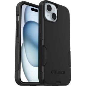 OtterBox iPhone 15, iPhone 14, and iPhone 13 Commuter Series Case - BLACK, slim & tough, pocket-friendly, with port protection (ships in polybag)