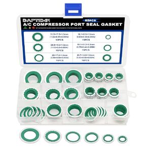 85PCS A/C Compressor Bonded Seal Washers Assortment Kit, 6 Sizes Air Conditioning Compressor Port Gasket Repairs Universal Automotive Self-Centered Washers (ID: 8mm-17.5mm)
