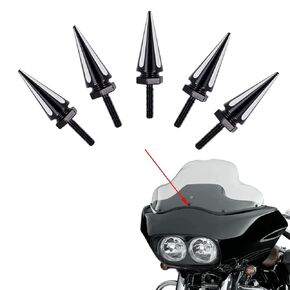 Windshield Bolts Motorcycle Fairing Bolts Windshield Spike Bolts Windscreen Screws Well Nut & Screw Kit compatible with Harley Road Glide Windshield, SAE, Not Metric, 1/4" longer than OEM