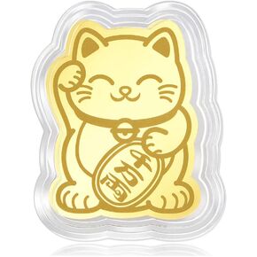 CHOW SANG SANG 999.9 24K Solid Gold Chinese Gifting Collection Gold Maneki Neko Lucky Cat Ingot for Women and Men 90877D