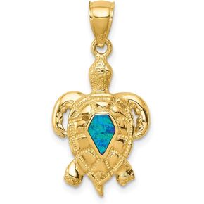 Jewels By Lux 14K Yellow Gold Created Opal Whale Tail Slide