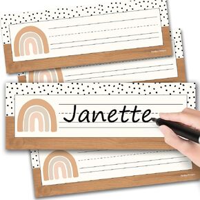 25 Boho Student Desk Name Tags Classroom - Boho Student Name Tags for Desks, Desk Name Plates for Classroom, Classroom Name Tags for Desk, Locker Name Tags for Classroom, Teacher Name Plate for Desk