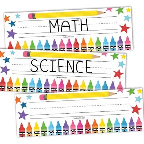 Hadley Designs 25 Colorful Classroom Name Tags for Classroom Cubbies - Student Desk Name Plates for Classroom Desk Name Tags, Classroom Name Plates, Kindergarten Name Plates for Desks