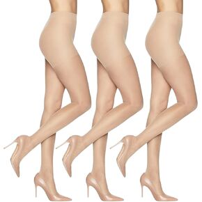 جوارب طويلة نسائية من L'eggs Energy 3-Pack Control علوية شفافة لأصابع القدم مقاومة للجري in Kuwait