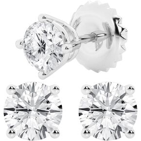 Beyond Brilliance 0.50 to 7 Carat Lab Grown Diamond Stud Earrings for Women, Colorless IGI Certified Diamonds, Screw Back Earrings in 14K 18K White Gold & Platinum, Round/Emerald/Oval/Princess Cut, With Gift Box